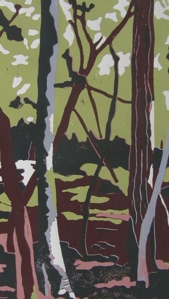 Linoldruck &ndash; Mischwald
